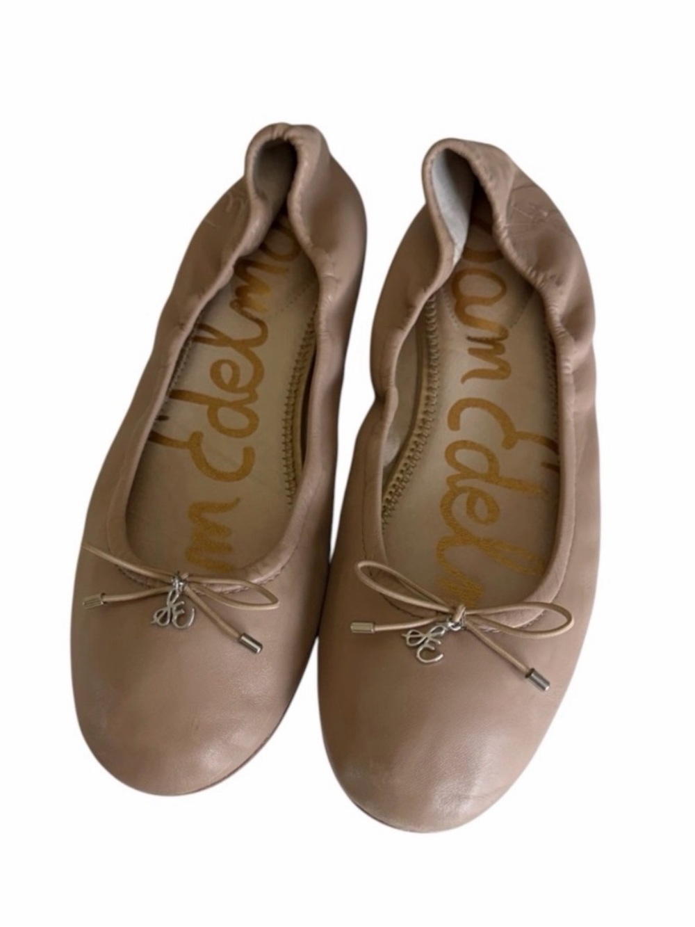 Sam Edelman Felicia classic leather nude beige flat ballet flat shoes size 9 - Picture 2 of 5